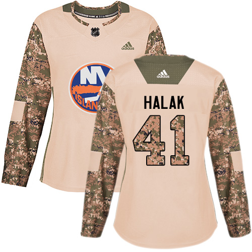 Adidas Islanders #41 Jaroslav Halak Camo Authentic Veterans Day Women's Stitched NHL Jersey